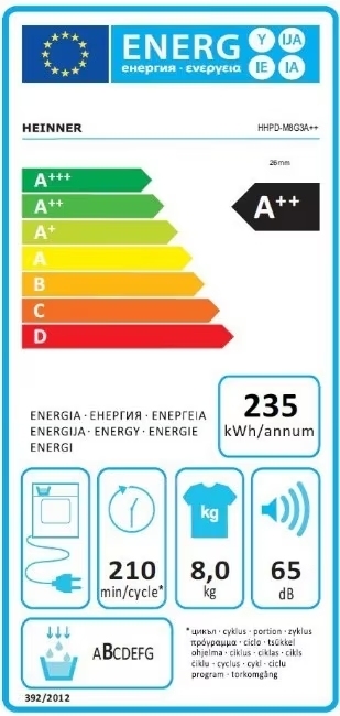 HHPDM8G3A++ Сушильная машина 